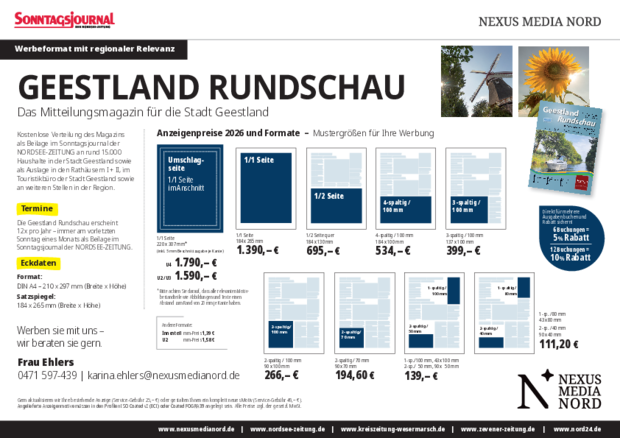 Geestland Rundschau - Mediadaten 2026